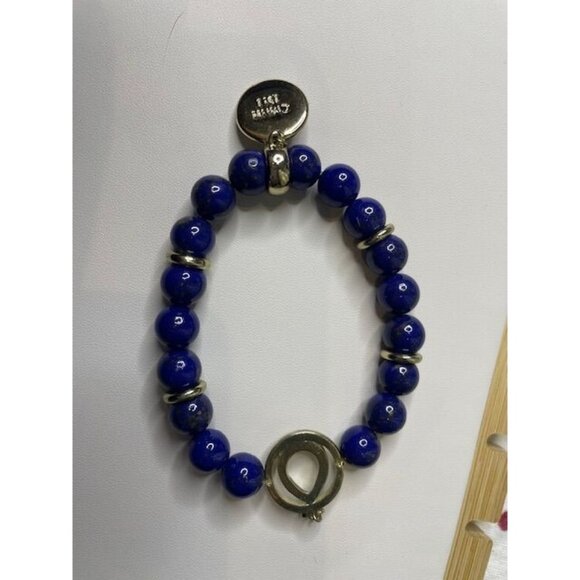 Brighton Blue Beaded Stretch Bracelet with Silver-Tone Accents & Crystal Circle - Picture 2 of 2
